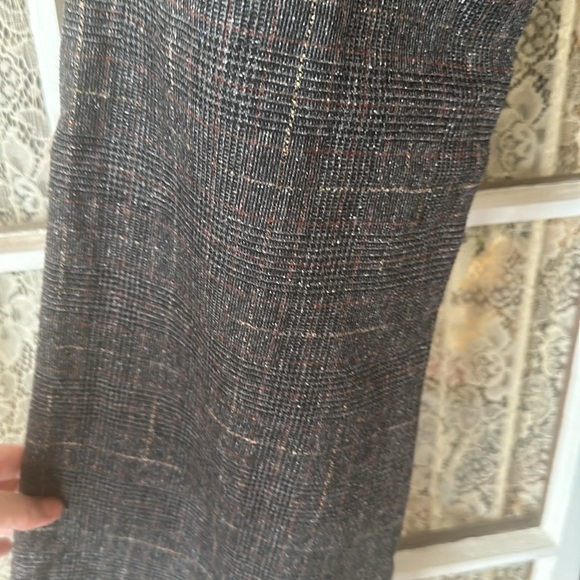 Benetton black plaid wool pants. Size 6 (42) - Picture 3 of 5